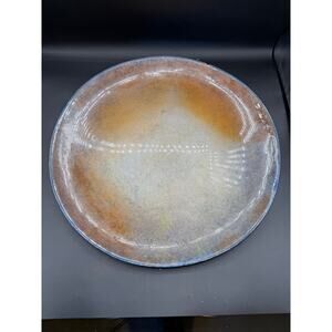 Large Peach Glaze Decorative Dish Wall Hanging – 17” Diameter